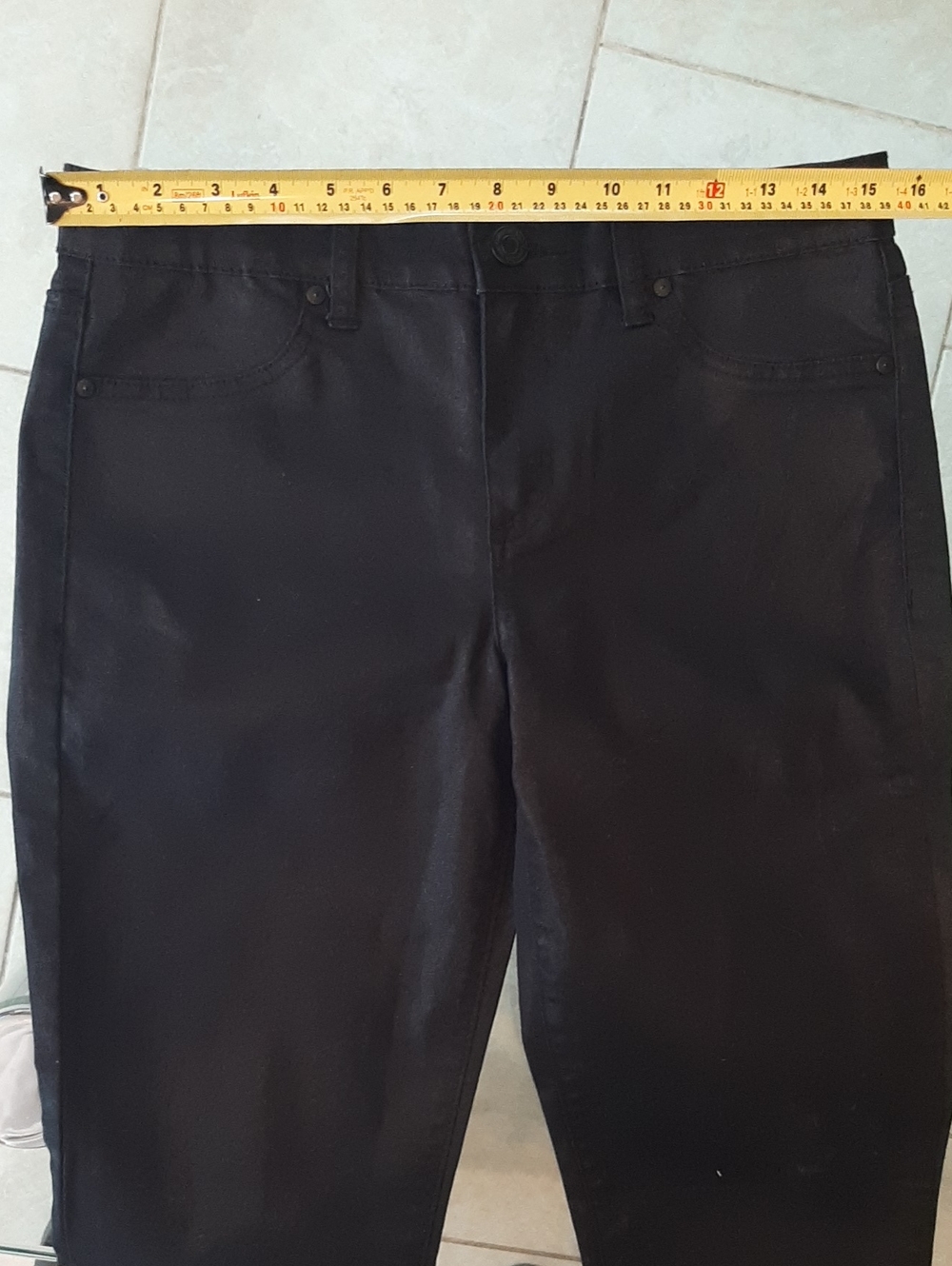 Calvin Klein Jeans🖤NWOT Coated Legging Jeans Waist 28 Size 8 Black - Picture 5 of 10